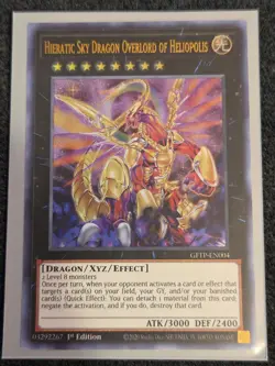Yugioh Hieratic Sky Dragon Overlord of Heliopolis GFTP-EN004 Ultra Rare 1st - Image 1