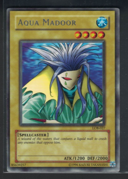 Yugioh Aqua Madoor LOB-027 Rare Unlimited LP - Image 1