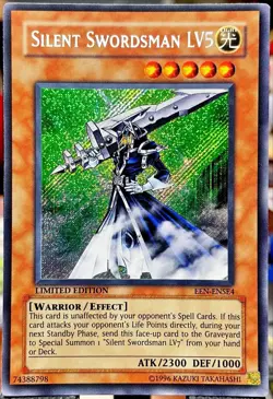 NEAR MINT 🔥 Yugioh Silent Swordsman LV5 EEN-ENSE4 Secret Rare Limited Edition - Image 1