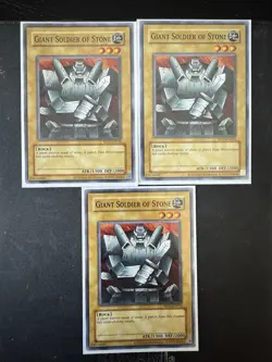Yugioh 3x Giant Soldier of Stone RP01-EN010 Common Retro Pack Reprint Playset - Image 1