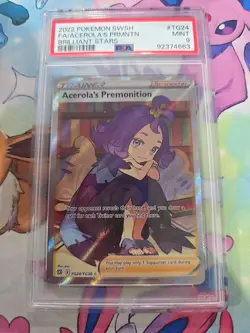 Pokemon TCG Acerola's Premonition Full Art Holo Card TG24/TG30 Psa 9 - Image 1