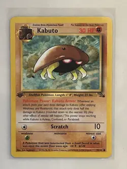 1999 Pokemon TCG Kabuto 50/62 1st Edition Fossil WoTC Vintage Card LP English - Image 1