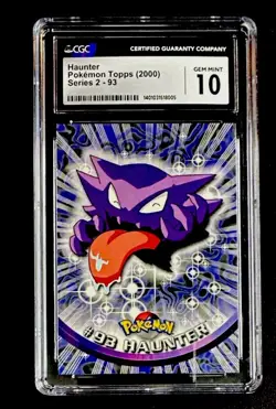 CGC 10 Haunter Topps Pokemon TV SERIES 2 Graded Vintage Card - Image 1