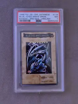 1998 Yu-Gi-Oh Blue-Eyes White Dragon Card PSA Graded #118 PSA 7 - Image 1