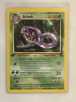 1999 Arbok 31/62 1st Edition Fossil Pokemon Card TCG Vintage WOTC LP - Image 1