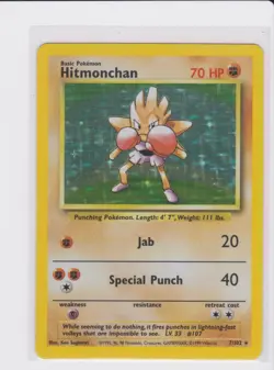 1999 Pokemon Base Set 7 Hitmonchan - Holo - NM-Mint - WOTC Vintage Card - Image 3