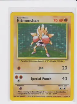 1999 Pokemon Base Set 7 Hitmonchan - Holo - NM-Mint - WOTC Vintage Card - Image 4