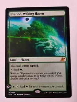 Evendo, Waking Haven MTG, Edge of Eternities, Mythic Rare Land, NM - Image 1