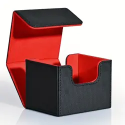 Deck Case Black/Red TCG Cards Storage Box MTG Pokemon Yu-Gi-Oh Lorcana - Image 1