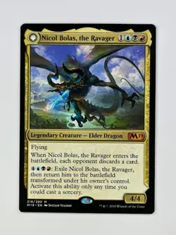 1x MTG Nicol Bolas, the Ravager - Core Set 2019 - NM #218 - Image 1