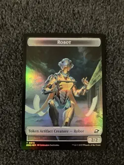 Magic The Gathering MTG - Robot Munitions Double-Sided Token Foil - EOE - Image 1