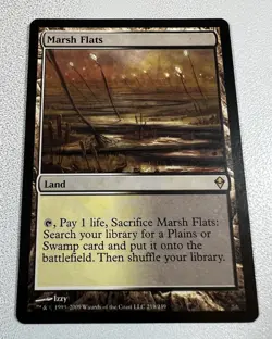 MTG Rare Famous Sacrifice Land Marsh Flats Zendikar ZEN Regular English MP - Image 1