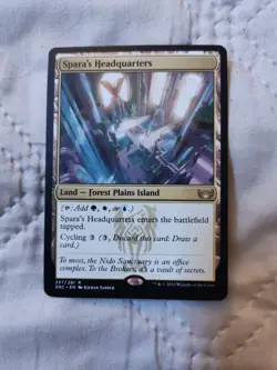 MTG Spara's Headquarters Streets of New Capenna Land Card Forest Plains Island - Image 1