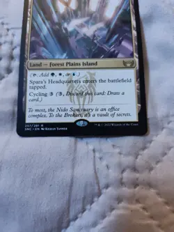 MTG Spara's Headquarters Streets of New Capenna Land Card Forest Plains Island - Image 3