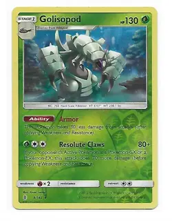 2017 Pokemon Sun and Moon Guardians Rising Reverse Foil #9 GOLISOPOD - Image 1