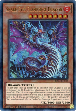Yugioh! Snake-Eyes Flamberge Dragon RA03-EN033 Prismatic Ultimate Rare (PUR) NM - Image 1