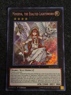 YUGIOH Minerva, the Exalted Lightsworn BLLR-EN044 1st Edition Secret Rare LP - Image 1