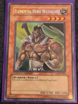 Yugioh Elemental Hero Wildheart GSE-EN001 Secret/Ultra Misprint NM - Image 1