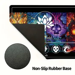 TCG Playmat Lotus 5 Colors Stained Glass Style MTG Magic The Gathering - Image 3