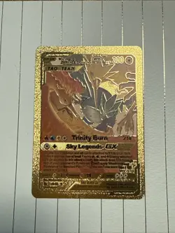 Pokemon Gold Card: Moltres & Zapdos & Articuno Tag team GX Hp - Image 1