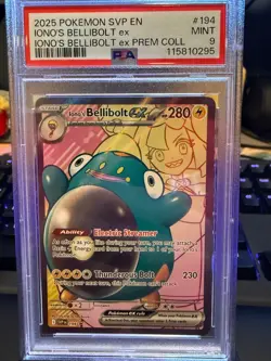 2025 POKEMON SVP EN-SV BLACK STAR PROMO #194 IONO'S BELLIBOLT EX PSA 9 - Image 1
