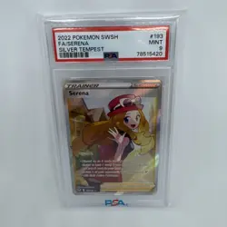 PSA 9 MINT Serena Full Art 193/195 Silver Tempest 2022 Pokemon Card - Image 1