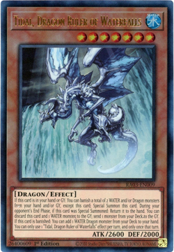 Yugioh! Tidal, Dragon Ruler of Waterfalls RA03-EN009 Prismatic Ultimate Rare PUR - Image 1