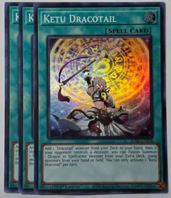 Yugioh x3 Ketu Dracotail JUSH-EN008 Super Rare 1st Edition - Image 1