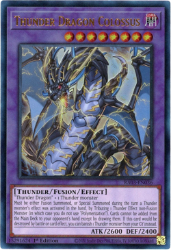 Yugioh! Thunder Dragon Colossus RA03-EN036 - Prismatic Ultimate Rare (PUR) NM/M - Image 1
