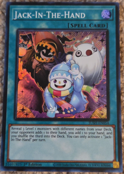 Yugioh! - Jack-In-The-Hand - JUSH-EN054 - Super Rare - 1'st Ed. - NM/M - Image 1