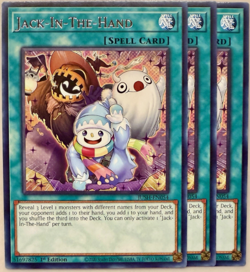 Yugioh! - 3X Jack-In-The-Hand - JUSH-EN054 - Rare - 1'st Ed. - NM/M - Image 1