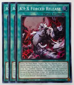 Yugioh x3 K9-X Forced Release JUSH-EN039 Super Rare 1st Edition - Image 1