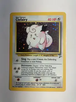 Clefairy 6/130 Holo Rare Base Set 2 Vintage WOTC Pokemon Card LP+ - Image 1