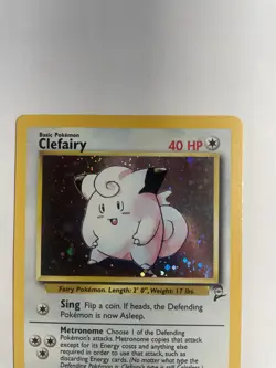 Clefairy 6/130 Holo Rare Base Set 2 Vintage WOTC Pokemon Card LP+ - Image 2