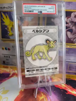 Pokemon Card Persian Snobilikat My151 Campaign Stickers Bandai Japanese PSA 10 - Image 1