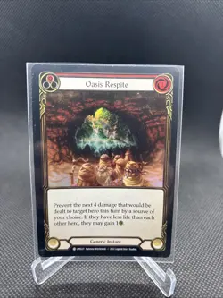 ***Oasis Respite (Red)***Rainbow foil Flesh And Blood Uprising Card # 221 - Image 1