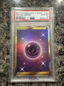 Pokemon Psychic Energy TCG Sun & Moon Holo Card 162/149 Secret Rare PSA 10 - Image 1