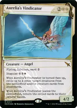 MTG Aurelia's Vindicator 377 Mythic Foil Showcase Invisible Ink MKM - Image 1