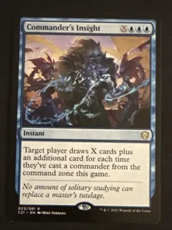 1x Commander's Insight (023) Commander 2021 LP MTG Magic the Gathering x1 MKE - Image 1