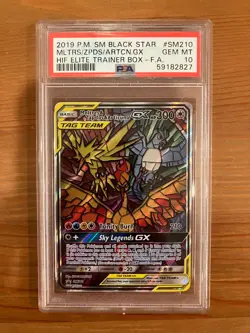 Pokemon TCG Hidden Fates Promo Moltres Zapdos & Articuno GX SM210 PSA 10 - Image 1