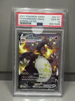 Pokemon TCG Shining Fates Charizard Shiny VMAX SV107 PSA 10 - Image 1