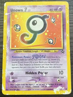 Unown [J] 38/53 Pokemon TCG WOTC Promo Damaged - Image 1