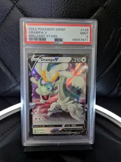 2022 Pokemon SWSH Brilliant Stars Drampa V #128/172 - PSA 9 MINT - Image 1