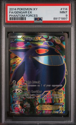 2014 POKEMON XY PHANTOM FORCES #114 FULL ART/GENGAR EX PSA 9 - Image 1