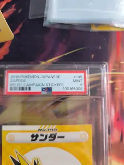 Pokemon Card Zapdos My 151 Campaign Sticker Bandai Japanese PSA 9 - Image 4