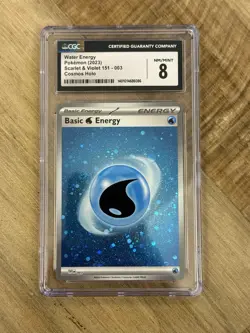Water Energy 2023 Pokemon Scarlet & Violet 151 Cosmos Holo CGC 8 - Image 1