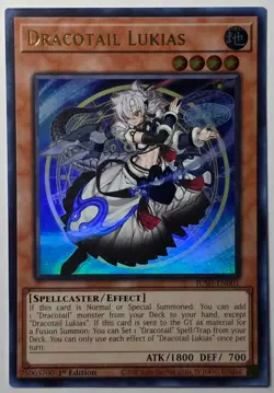 Yugioh Dracotail Lukias JUSH-EN001 Ultra Rare 1st Edition - Image 1