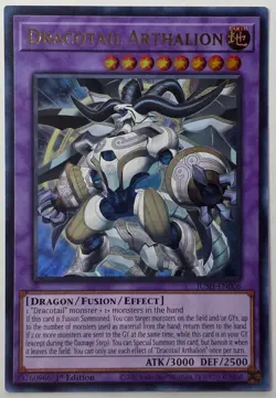 Yugioh Dracotail Arthalion JUSH-EN006 Ultra Rare 1st Edition - Image 1