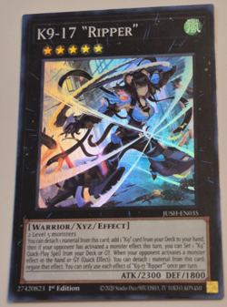 Yugioh! - K9-17 "Ripper" - JUSH-EN035 - Super Rare - 1'st Ed. - NM/M - Image 1