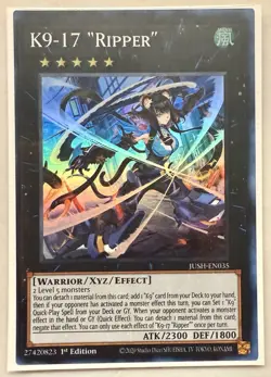Yugioh! - K9-17 "Ripper" - JUSH-EN035 - Super Rare - 1'st Ed. - NM/M - Image 1